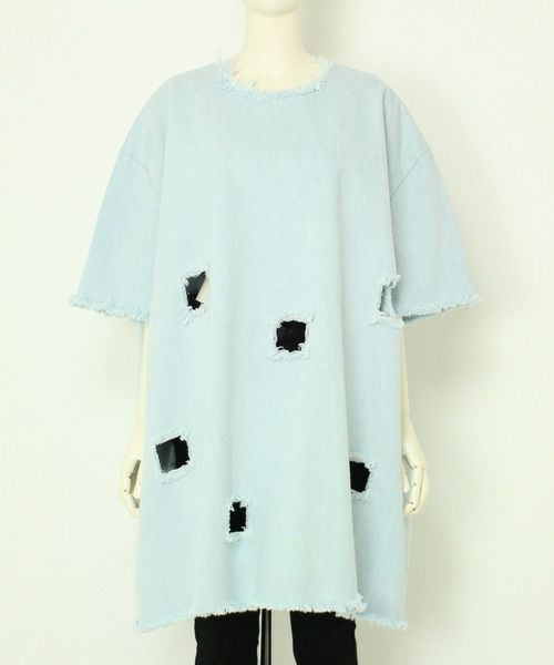 ＜ASHLEY ROWE＞SHORT DRESS WITH HOLES