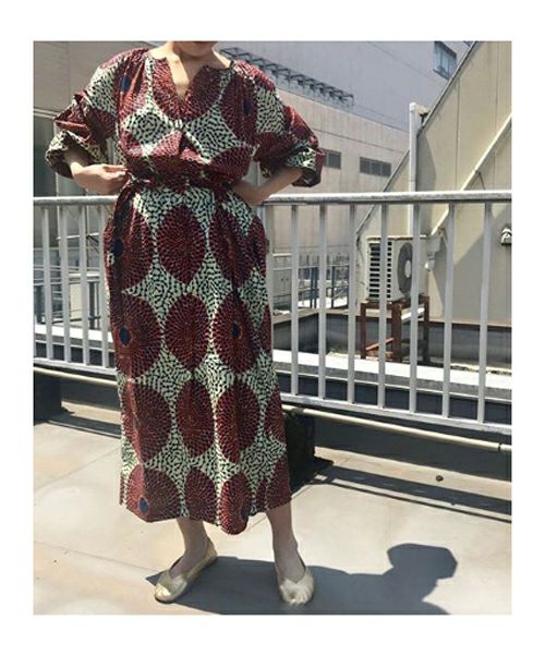 Odile Jacobs＞WAX cotton DRESS w BUTTONS | MAKES ONLINE STORE