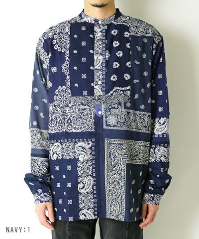 Children of the discordance＞VINTAGE BANDANA PATCHWORK SHIRT PO