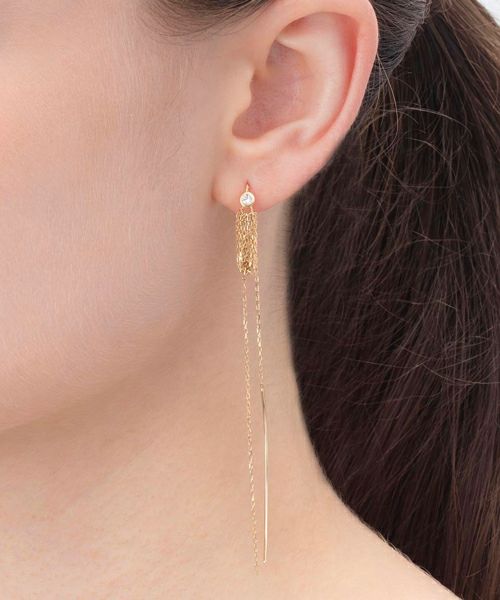 Hirotaka＞Crinoid Diamond Long Tassel Earring(CD04KDE