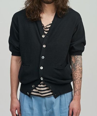 BED J.W. FORD＞Damage half sleeves cardigan | MAKES ONLINE STORE