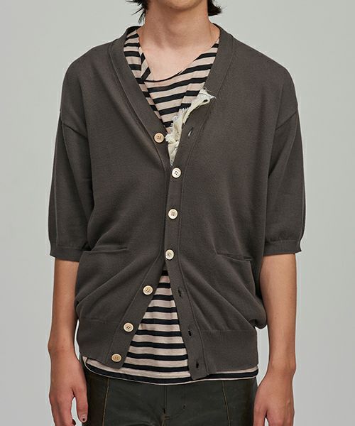 BED J.W. FORD＞Damage half sleeves cardigan | MAKES ONLINE STORE