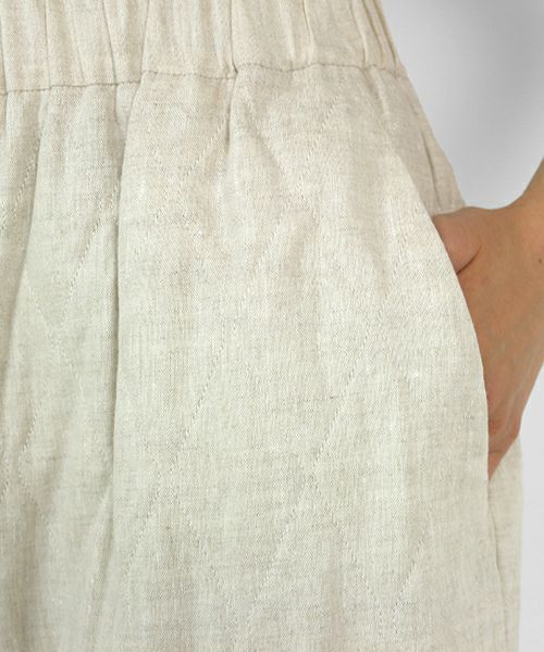 ECOLE DE CURIOSITES＞PIERRE PADDED CHINTZ LINEN PANTS | MAKES ONLINE STORE