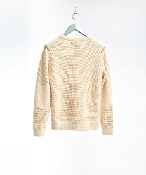 Baby Alpaca Waffle Crew / CHARCOAL はこぽす対応商品 メンズ