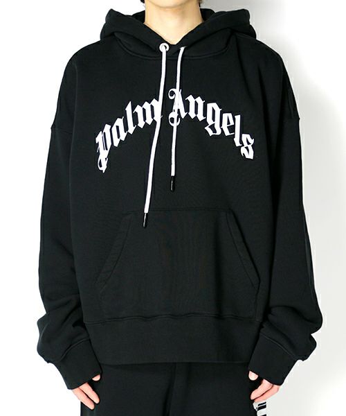 ＜PALM ANGELS＞CURVED LOGO HOODY(PMBR22-C005)