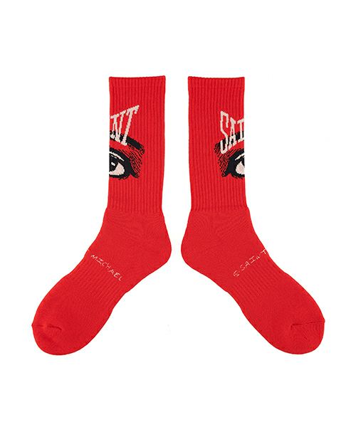 ＜SAINT MICHAEL＞SOCKS_EYE RED