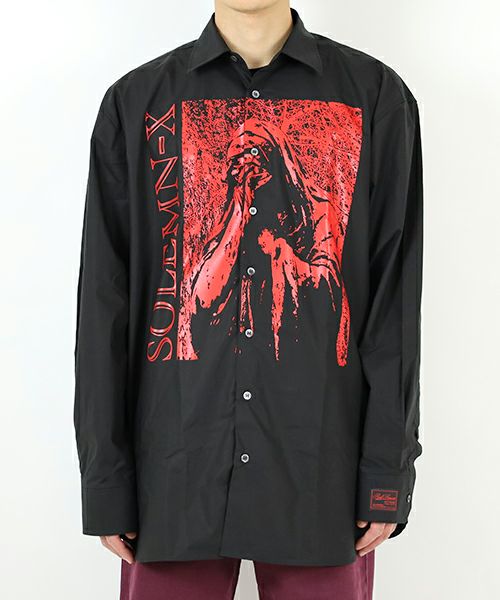 ＜RAF SIMONS＞Big fit shirt with printed Solemn-X