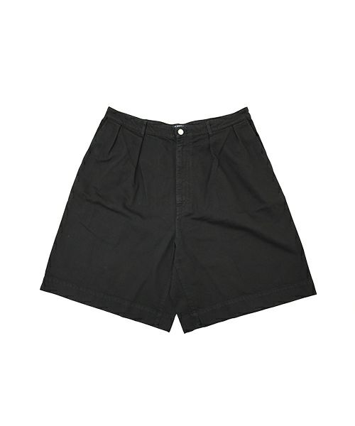 ＜RAF SIMONS＞Wide denim shorts with double pleats