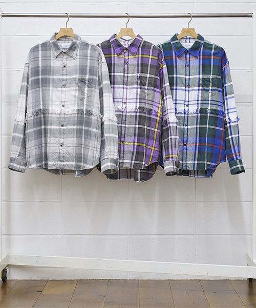 UNUSED＞FRINGE L/S BIG CHECK SHIRT | MAKES ONLINE STORE