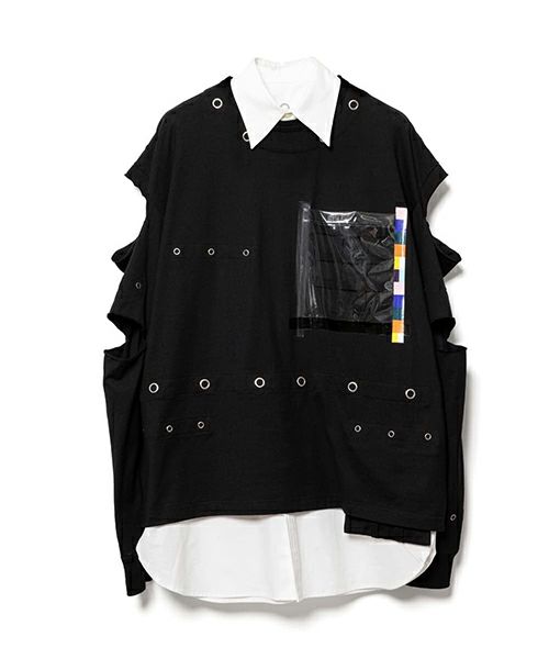 ＜TAKAHIROMIYASHITATheSoloist.＞attachment collar & tail loose fit long sleeve tee