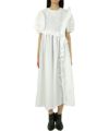 ＜CECILIE BAHNSEN＞GOWN WITH SMOCKED PANELS AND RUFFLES(WHITE)