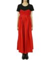 ＜CECILIE BAHNSEN＞BUSTIER DRESS WITH SMOCKED BODICE(POPPY RED)