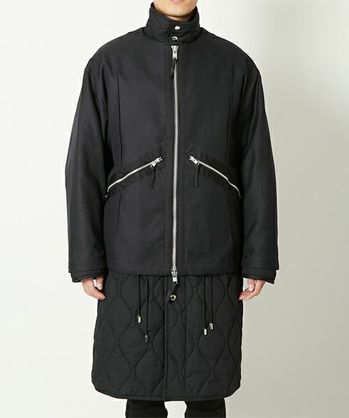 ＜ALMOSTBLACK＞WOVEN LAYERD MILITARY COAT