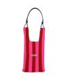 STRIPE MARKET BAG SMALL (NEON PINK×RED)