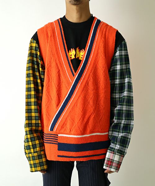 TENDER PERSON＞CROSS KNIT VEST | MAKES ONLINE STORE