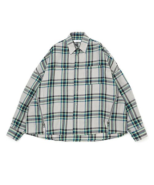 ＜FACETASM＞WOOL CHECK ZIPPER SHIRT