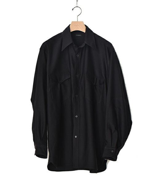 【未使用品】COMOLI 　ウールモールスキン ワークシャツ　W03-02013色NAVY