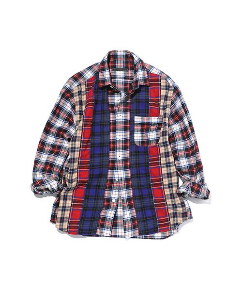 SOPHNET.＞VERTICAL PANELED REGULAR COLLAR BIG SHIRT | MAKES ONLINE