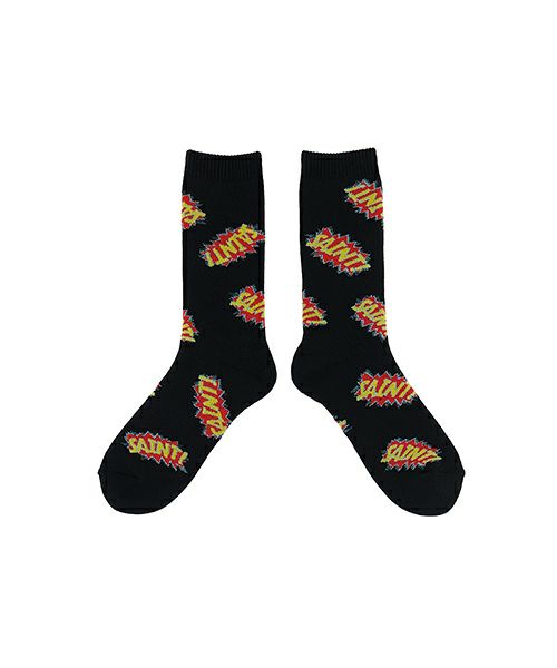 ＜SAINT MICHAEL＞SOCKS_POW BLACK