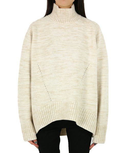 ＜CINOH＞WOOL OVERSIZE HI NECK KNIT