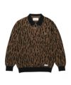 ＜WACKO MARIA＞LEOPARD KNIT JACQUARD POLO SHIRT