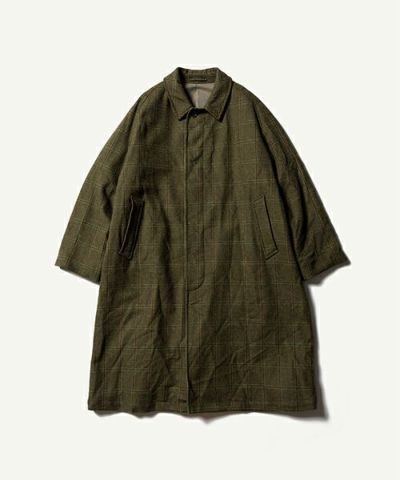 A.PRESSE＞Tweed Balmacaan Coat CHECK | MAKES ONLINE STORE