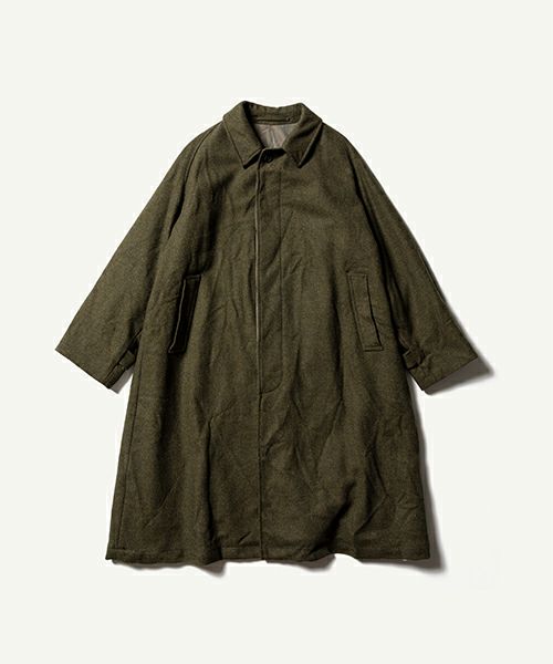 ＜A.PRESSE＞Tweed Balmacaan Coat