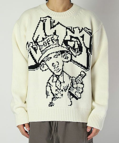 Off-White＞GRAFF FREEST CHUNKY KNIT CREWNECK(OMHF22-RTW0677