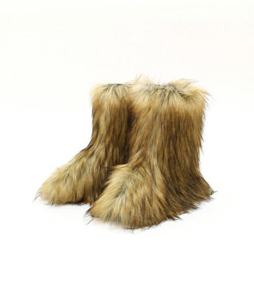 FUMIKA UCHIDA： FAUX FUR BOOTS COVER - COYOTE - ORANN ONLINE