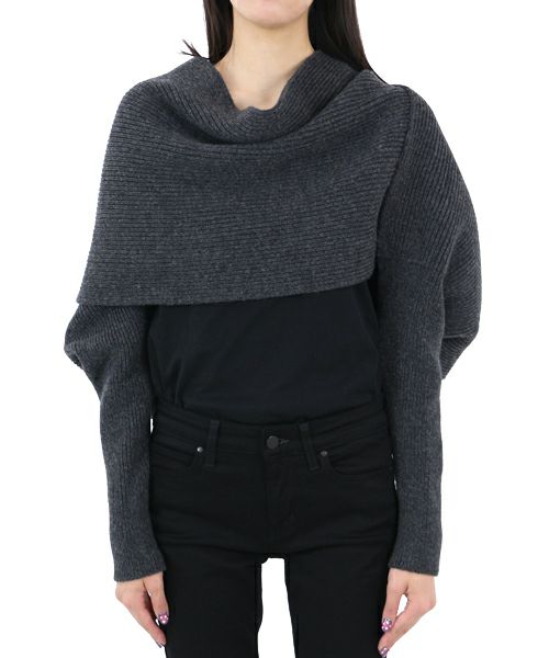 フミカ_ウチダ RIB STITCH HOODED SLEEVE STOLE - www.stedile.com.br