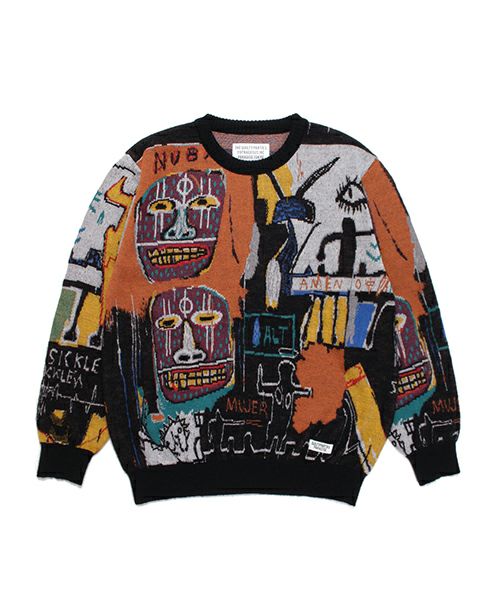 ＜WACKO MARIA＞JEAN-MICHEL BASQUIAT / MOHAIR KNIT JACQUARD SWEATER (TYPE-2)