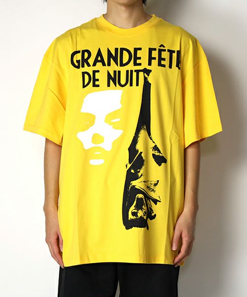 ＜RAF SIMONS＞Oversized T-shirt grand fete do nuit print front