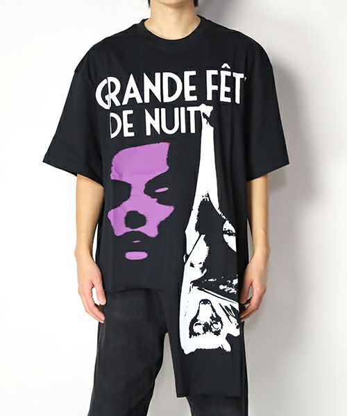 ＜RAF SIMONS＞Oversized T-shirt cut out Grand Fete de Nuit