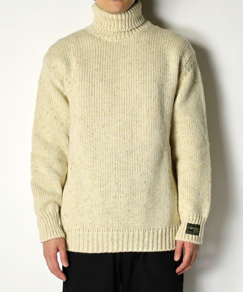 ＜RAF SIMONS＞bulky sweater with wide loose turtleneck