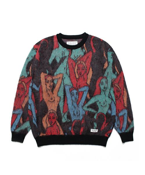 ＜WACKO MARIA＞YULA 百女図 MOHAIR KNIT JACQUARD SWEATER