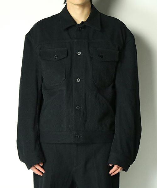 ＜KOZABURO＞COTTON SASHIKO OVERDYE TRUCKER JACKET