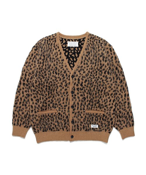 ＜WACKO MARIA＞LEOPARD HEAVY MOHAIR KNIT JACQUARD CARDIGAN