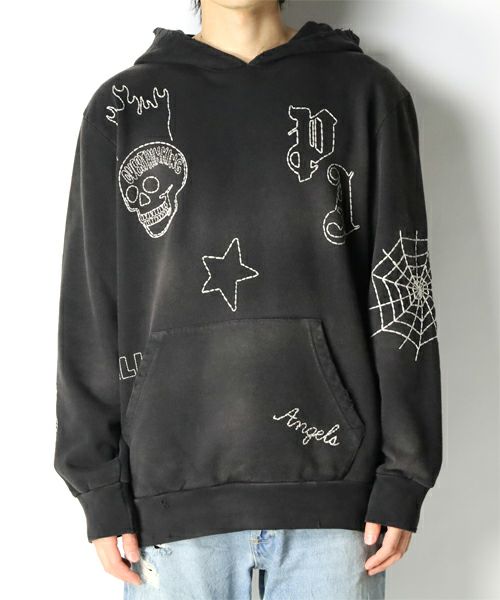 ＜PALM ANGELS＞GD EMBROIDERED HOODY(PMBF22-258)