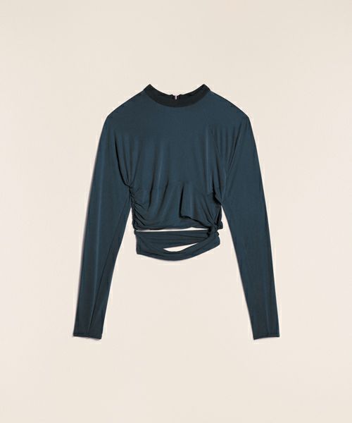 ＜JACQUEMUS ＞Le t-shirt Espelho(Knotted cut-out t-shirt)