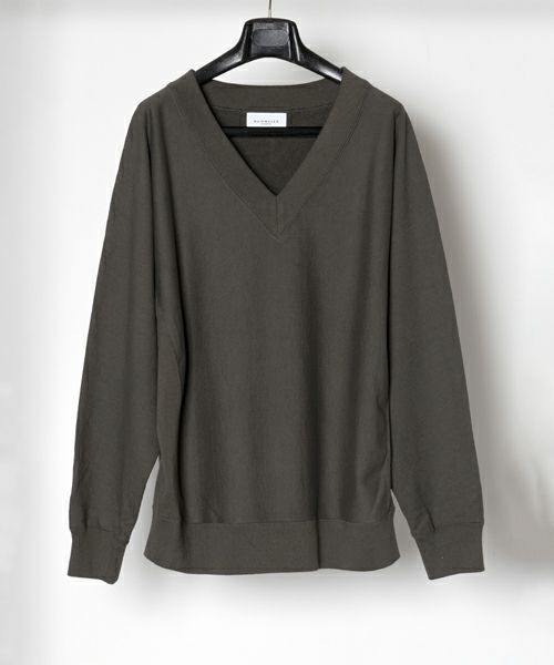 ＜RAINMAKER＞ONE-SIDE KIMONO SLEEVE V-NECK SWEAT SHIRT