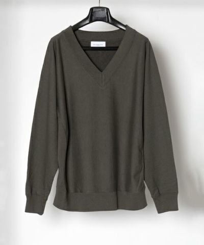 RAINMAKER＞ONE-SIDE KIMONO SLEEVE V-NECK SWEAT SHIRT | MAKES