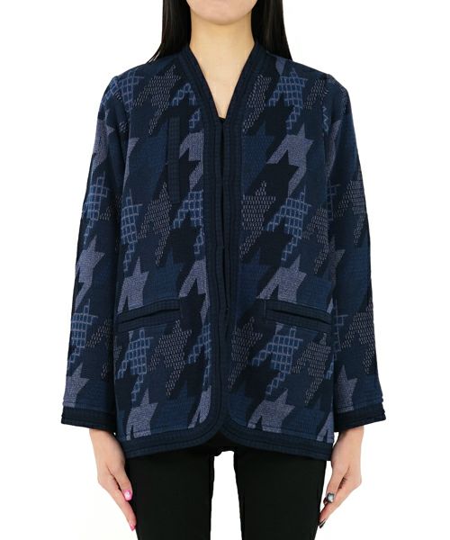 ＜Mame Kurogouchi＞Houndstooth Knitted Jacket