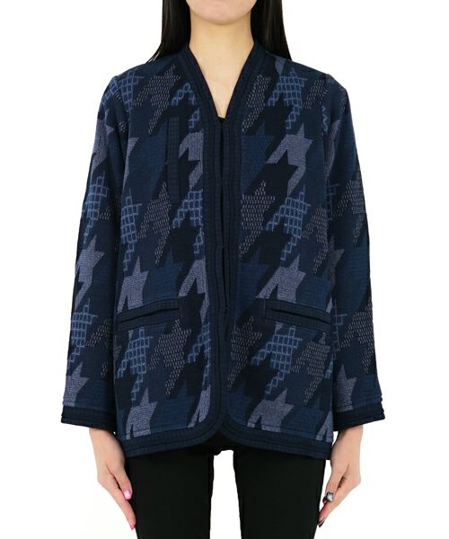 ＜Mame Kurogouchi＞Houndstooth Knitted Jacket