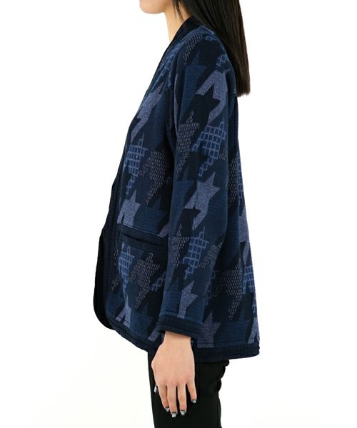 mame - マメ  23SS  MM23PS-KN724  Houndstooth Knitted Jacket 千鳥柄ニットジャケットブルゾン レディース 2 mame - マメ 23SS MM23PS-KN724 Houndstooth Knitted Jacket