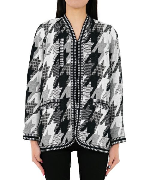 Mame Kurogouchi＞Houndstooth Knitted Jacket | MAKES ONLINE STORE