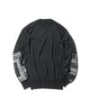 ＜SOPHNET.＞BANDANA SLEEVE PATCHED CREWNECK KNIT
