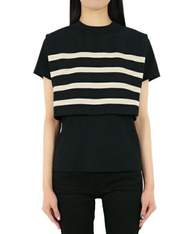 HYKE＞STRIPED SWEATER CROPPED TOP | MAKES ONLINE STORE