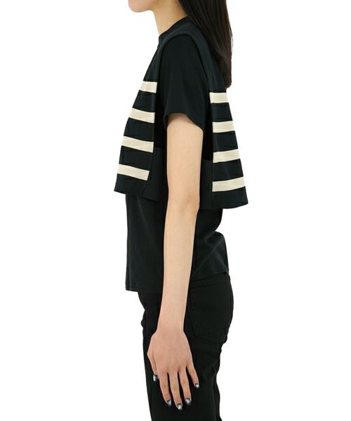 HYKE＞STRIPED SWEATER CROPPED TOP | MAKES ONLINE STORE