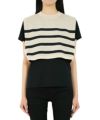 ＜HYKE＞STRIPED SWEATER CROPPED TOP
