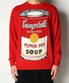 ＜JUNYAWATANABE COMMEdesGARCONS MAN＞綿×アクリル天竺インターシャニット/Campbell Soup